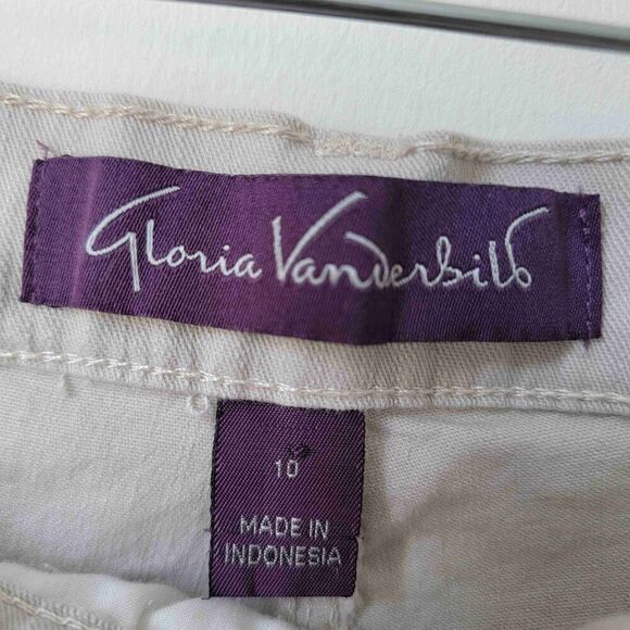 Gloria Vanderbilt Amanda Cream 5 Pocket Button Closure Belt Loop Pants Size 10 - Picture 4 of 7